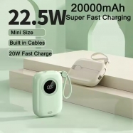 20000mAh Portable Charger 22.5W Fast Charging Mini Powerbank With Cable 