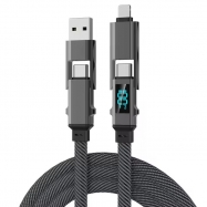 2m Digital Display Charging 4-in-1 Type-c Usb Charging Cable Data Transmission Multi-function Data Cable