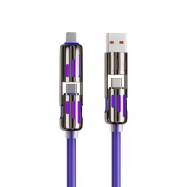 Ultra-soft Zinc Alloy Light Column Four-in-one Type-c Data Cable PD 60W Fast Charging Cable