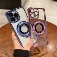 Shockproof Magnetic Holder Transparent Phone Case