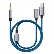 Two-in-one Connection Cable Car AUX Audio Cable 3.5mm Conversion Cable