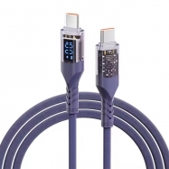 Digital Display Data Cable 100W Transparent Fast Charging Cable