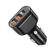 60W 3 Ports Car Charger Dual USB QC 3.0+ PD 20W Fast Charger Car Adapter for Cell Phone