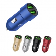 Dual USB Port Car Charger Metal Body Fast Car Charger 3.4A for Mobile Phone Laptop