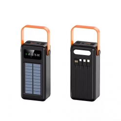 Solar Power Bank 30000mah Powerbank 50000mAh Solar Charger with Built-in Cables